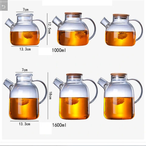 1600ml Borosilicate Custom Teapot Bottles Blown Water Glass