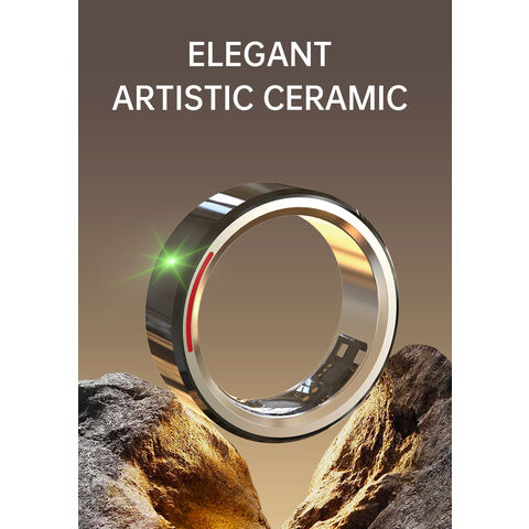 Bague Connectée de Santé Tendance Étanche 5ATM avec Surveillance de la Fréquence Cardiaque, de l'Oxygène Sanguin, du Sommeil et de la Température Corporelle