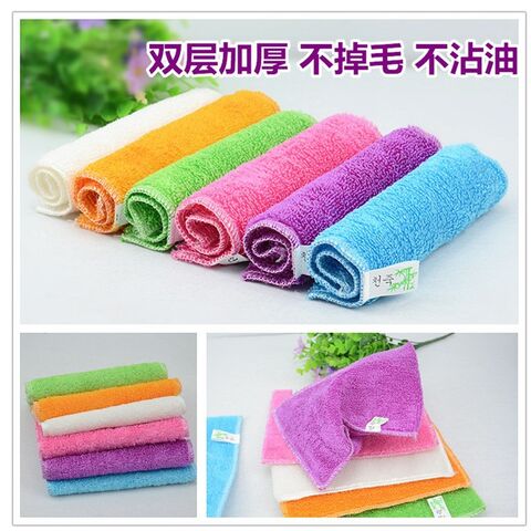 Non-stick oil cloth cotton dish towels absorb water not to drop the bamboo  fiber thickening dish cloth to clean kitchen towel to wipe