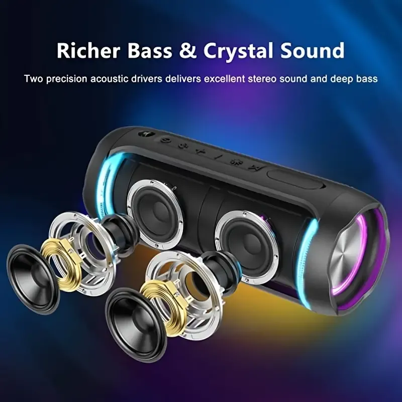 Rgb Light 40w Outdoor Bluetooth Speaker Portable Speaker Waterproof ...