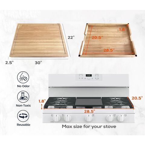 21 Inch Acacia Wood Noodle Board - 2 Burner Stovetop Cover - Kitchen 