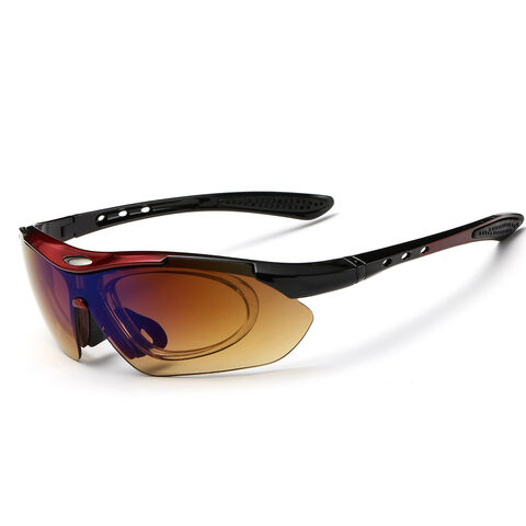 Unisex Sport Sonnenbrille mit austauschbaren Gläsern und Überbrille für optische Gläser
