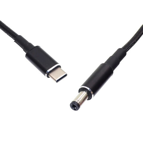 Cable de Carga USB-C a DC, Adaptador de Corriente 1.8M 20V/5A 100W PD Carga Rápida, Salida DC 5.5*2.1 4.5*3.0mm para Cargar Laptops