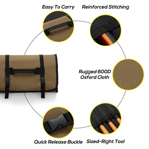 Heavy Duty Tool Roll up Bag Large 22inch Nylon Wrentch Tool Roll Organizer  with Shoulder Strap Tool Bag - China Roll up Electrician Tool Organizer Bag  and Roll up Tool Bag price