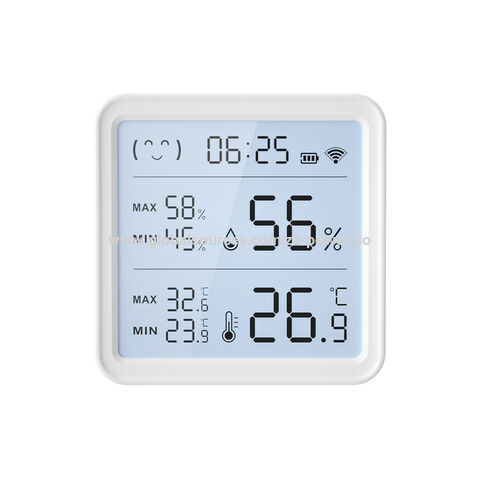 Capteur de détection d'humidité et de température avec écran LCD,  thermohygromètre WiFi Smart Life, Tuya, Alexa, Google