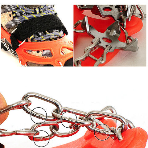 Oferta Especial Precio Ajustable Acero Inoxidable Campo de Nieve Resistente Duradero Escalada Crampones de agarre para hielo