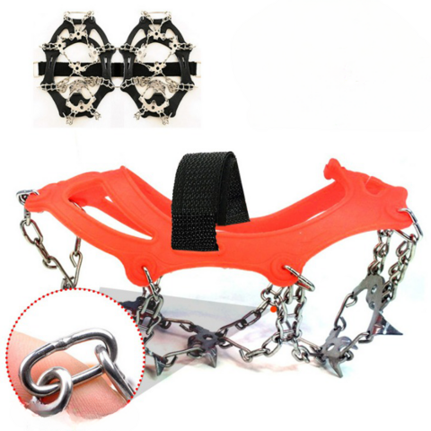 Oferta Especial Precio Ajustable Acero Inoxidable Campo de Nieve Resistente Duradero Escalada Crampones de agarre para hielo