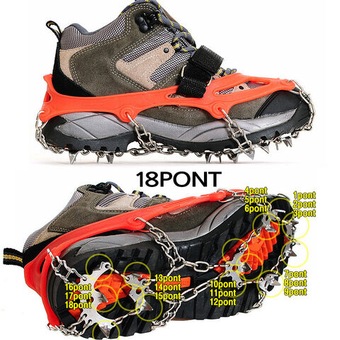 Oferta Especial Precio Ajustable Acero Inoxidable Campo de Nieve Resistente Duradero Escalada Crampones de agarre para hielo