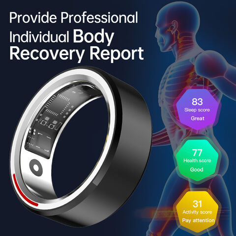 Anillo Inteligente Bluetooth al por Mayor con Monitorización 24/7 de Oxígeno en Sangre y Frecuencia Cardíaca, Anillo Inteligente de Salud y Fitness