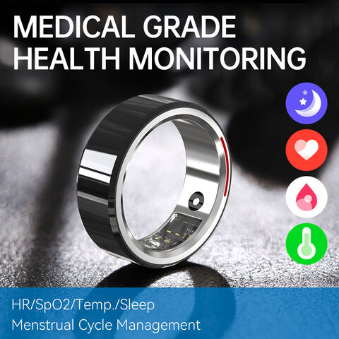 Anillo Inteligente Bluetooth al por Mayor con Monitorización 24/7 de Oxígeno en Sangre y Frecuencia Cardíaca, Anillo Inteligente de Salud y Fitness