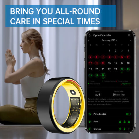 Anillo Inteligente Bluetooth al por Mayor con Monitorización 24/7 de Oxígeno en Sangre y Frecuencia Cardíaca, Anillo Inteligente de Salud y Fitness