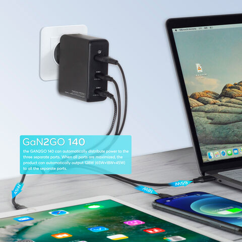  128W USB C Wall Charger,GaN III 3-Port Fast Charging