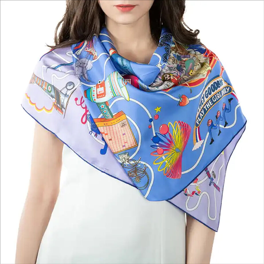 100% Twill Silk Square Scarf Scarves For Women : : Clothing, Shoes  & Accessories