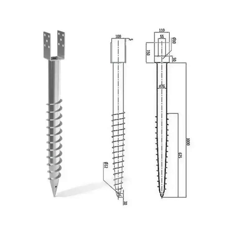 Buy Wholesale China Solar Ground Screws Mounted Pile Hot Dip Galvanized ...