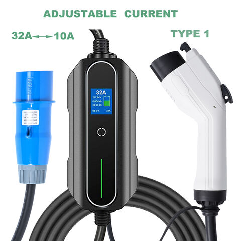 Type 2 EV Charging Cable 1phase 32A 7.2KW IEC 62196 for Electric car  charger 5M