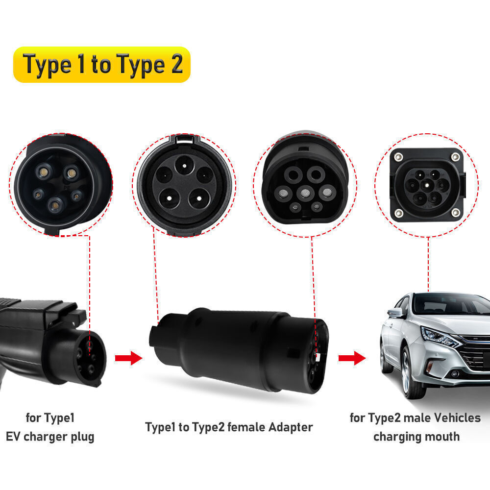 Adapter Type 2 (laadkabel) naar Type 1 (auto Adapter Type 2 (laadkabel) naar Type 1 (auto