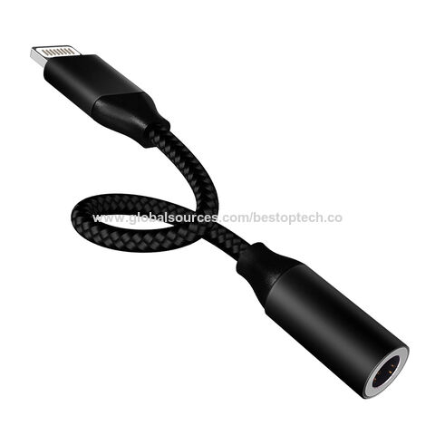 Câble audio Bluetooth à 90 degrés, femelle 3,5 mm vers mâle Lightning, 0,9 m/1,8 m/3 m, adaptateur tressé en nylon haute résistance
