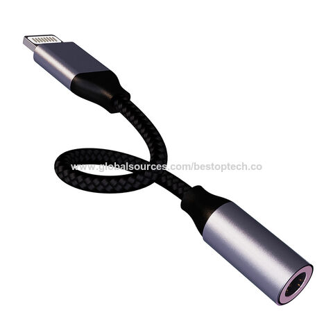 Câble audio Bluetooth à 90 degrés, femelle 3,5 mm vers mâle Lightning, 0,9 m/1,8 m/3 m, adaptateur tressé en nylon haute résistance