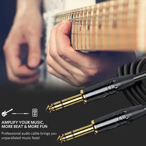 2m 2 Metre Guitar Amp Keyboard Lead Cable 6.35mm Mono Jack Jack Plug 6.3mm  1/4