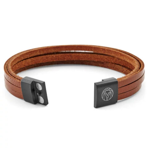 High End Luxury Unisex Mens Leather Bracelet With Aolly Buckle And