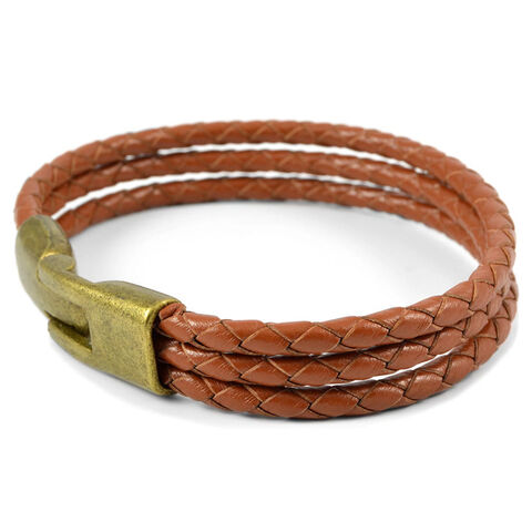 High End Luxury Unisex Mens Leather Bracelet With Aolly Buckle And