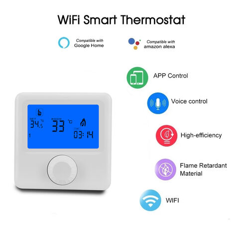 Termostato inteligente, termostatos Alexa para el hogar, termostato  programable con pantalla táctil LCD con calefacción de agua, controlador de