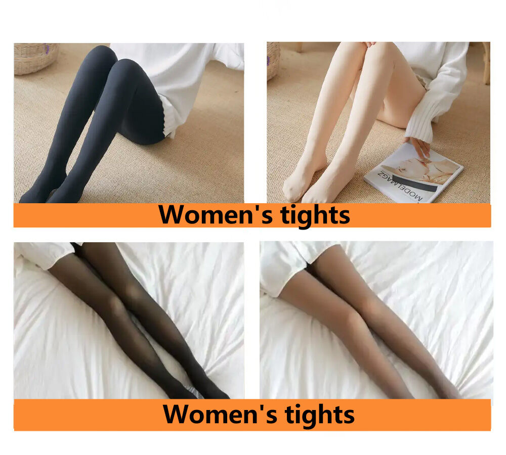 Meias térmicas femininas falsas leggings translúcidas de inverno  meias-calças quentes sem pés meias-calças