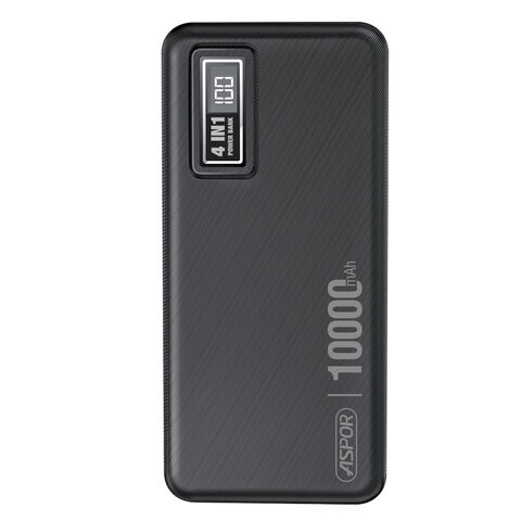 Batterie Externe Aspor A300 10000mAh/20000mAh avec Câble de Charge 4 en 1 Intégré et 4 Câbles USB Amovibles