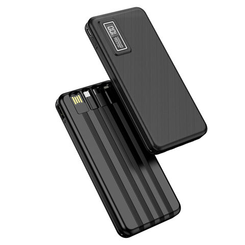 Batterie Externe Aspor A300 10000mAh/20000mAh avec Câble de Charge 4 en 1 Intégré et 4 Câbles USB Amovibles