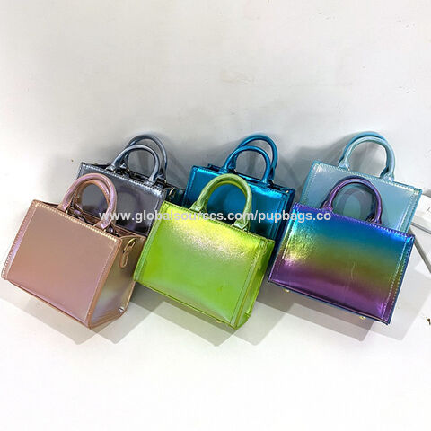 1pc Women's Multicolor Shiny Pu Leather Fashion Handbag Shoulder