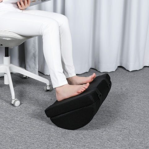 Office Ottoman Foot Rest Under Desk Non-Slip Ergonomic Foam Cushion - Excellent Under Desk Leg Clearance, Black