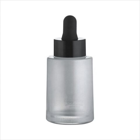 Frasco gotero de vidrio de lujo de 30 ml con nuevo diseño para aceite esencial, envase para suero para el cuidado de la piel con gotero dorado metálico