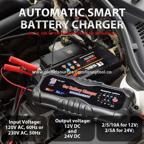 Car Battery Chargers 12v/10a 24v/5a Full Automatic Smart Battery