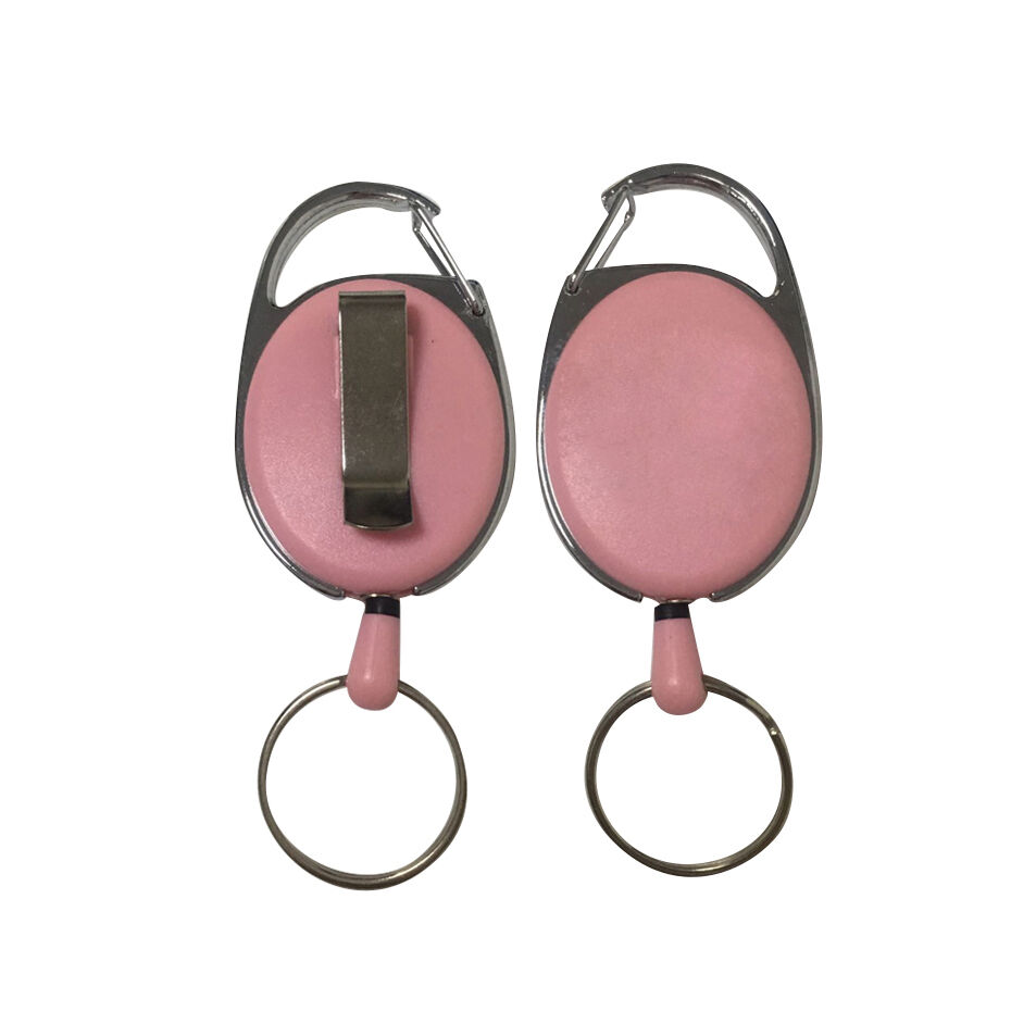 Wholesale Metal Retractable Pull Plastic Key Ring Holders Chain