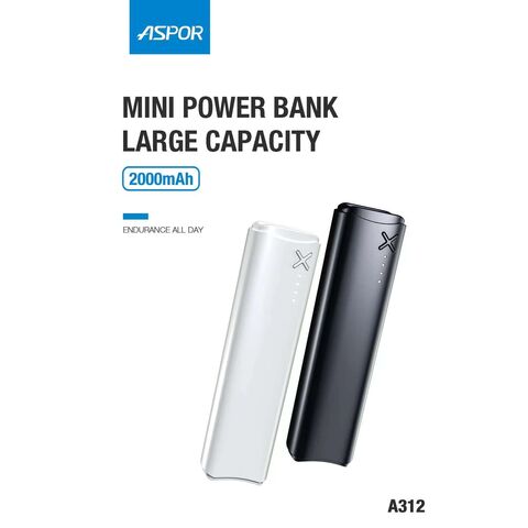 ASPOR A312 2000mAh mini banque de puissance pour les banques d'alimentation de secours