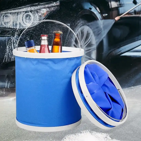 Multifunktionaler, tragbarer Autowasch-Eimer, Reinigungseimer, Aufbewahrungstasche für Outdoor-Camping und Angeln