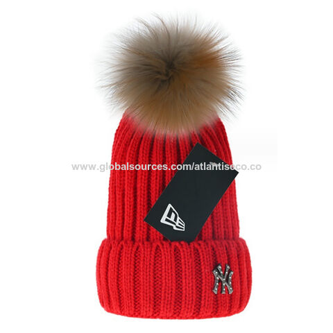 Buy Wholesale China Women's Winter Knitted Beanie Hat With Faux