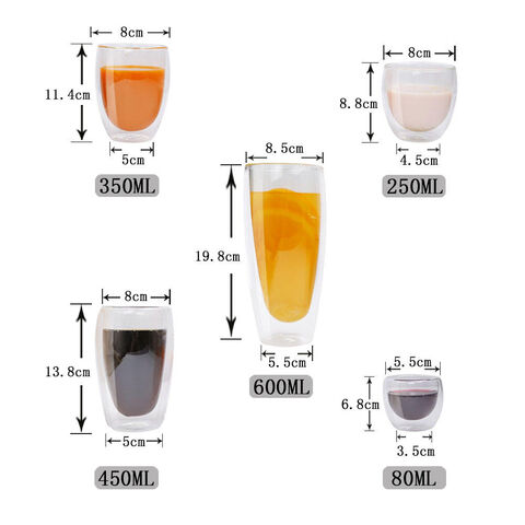 Buy Wholesale China Double Walled Glass 2pack 350ml Transparent