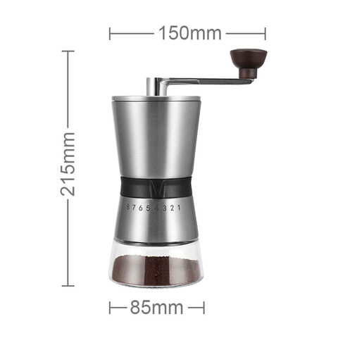Venda direta da fábrica Moinho de café manual com manivela em aço inoxidável 18/8 com rebarba de cerâmica