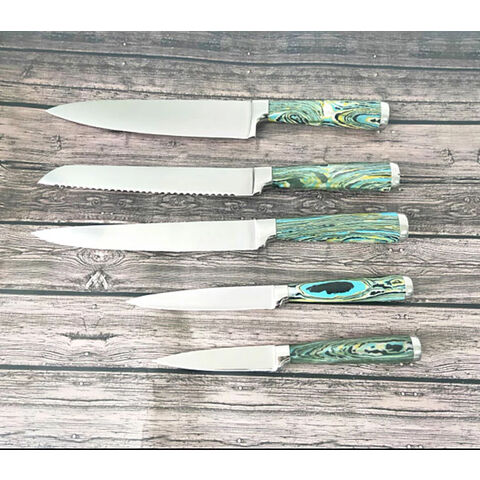 Buy Wholesale China High-end 3cr13 Stainless Steel Forged Kitchen 5 Pcs Knife  Set With Wooden Block & Kitchen Knife Set Wood Block at USD 20