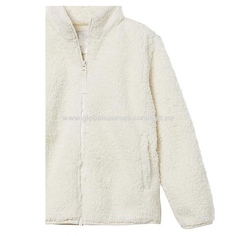 Buy Wholesale Macau SAR Custom Produce Fleece Jacket Fuzzy Long Sleeve  Short Coats Zip Up Sherpa Outerwear With Pockets & Fleece Jacket at USD  25.9