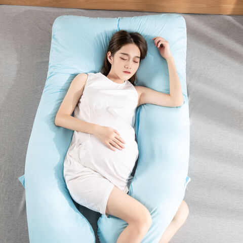 Almohada de apoyo para dormir para mujeres embarazadas, funda de almohada  de algodón para el cuerpo, almohadas de maternidad en forma de U, ropa de