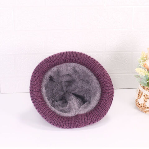 Women Flower Knitted Woven Supper Warm Thick Winter Artificial Wool Hat