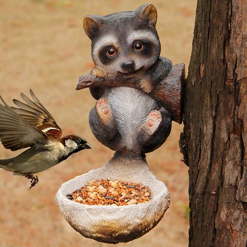 Hanging Bird Feeder Squirrel Proof for Outdoor Wild Bird Seed, Outside,  Garden Yard Decoration (Brown)