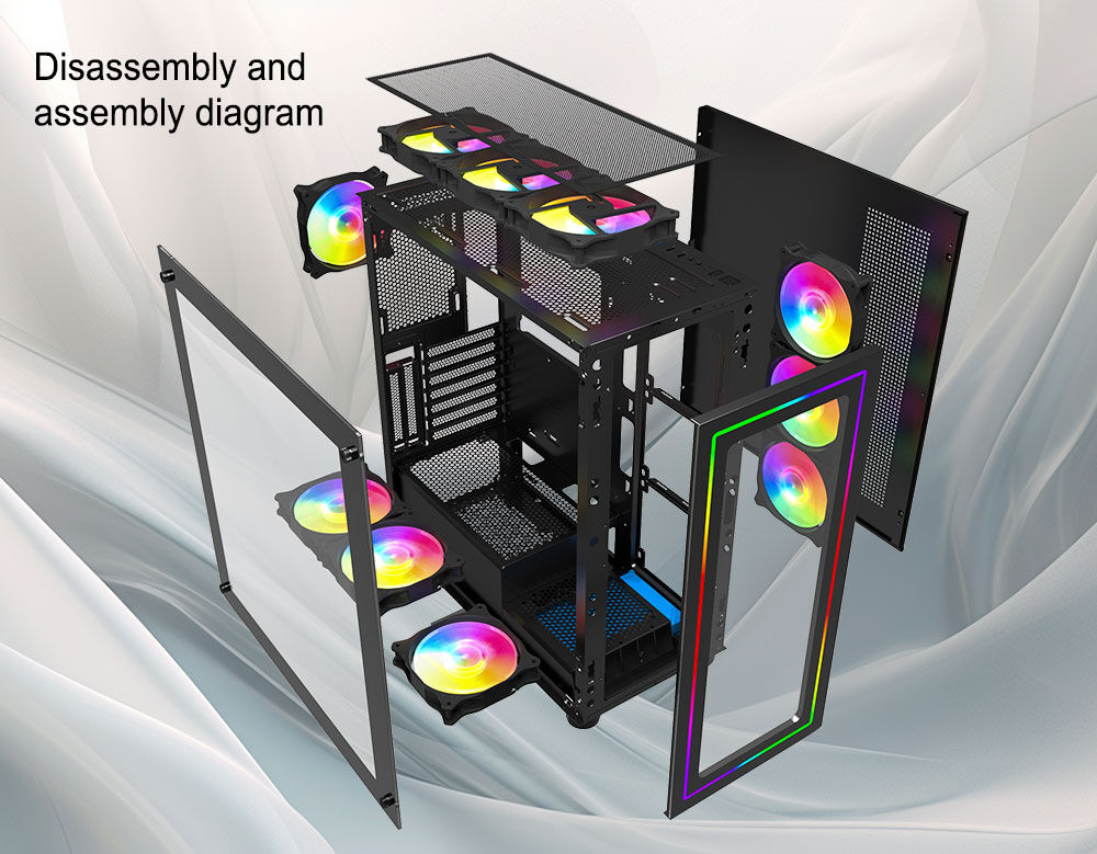 Powercase Latest Gaming Computer Case Mid Tower Atx Pc Case Oem ...