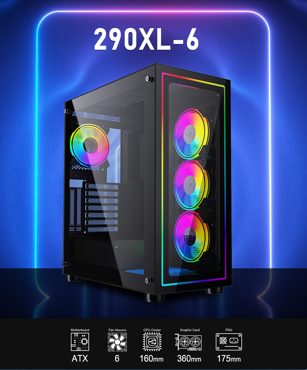 Powercase Latest Gaming Computer Case Mid Tower Atx Pc Case Oem ...