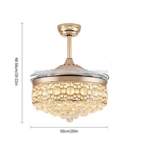 Buy Wholesale China High Grade Crystal Led Chandelier Lighting Remote  Control Fancy Pendant Lamp Home Crystal Ceiling Fan With Light & Ceiling  Fan Light at USD 1