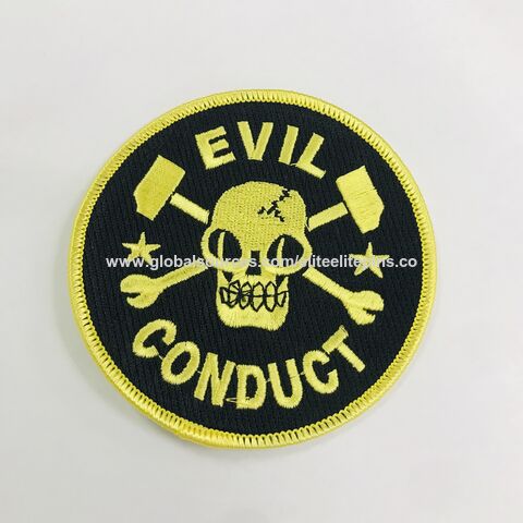 Parche bordado personalizado para ropa, parche tejido