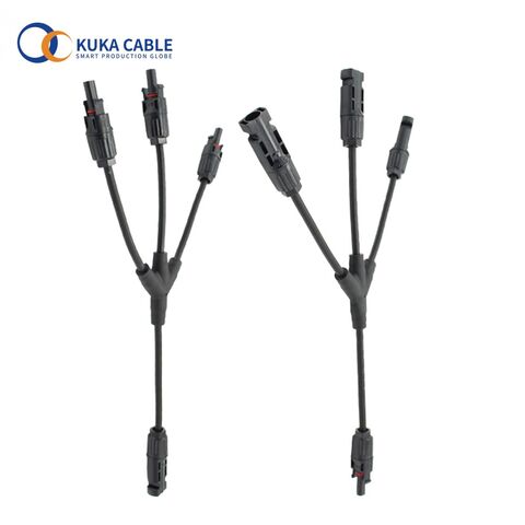 China Solar Panel Y-Cable 2 Plug to 1 Socket 300mm mc4 male female  connector Manufacturer and Factory