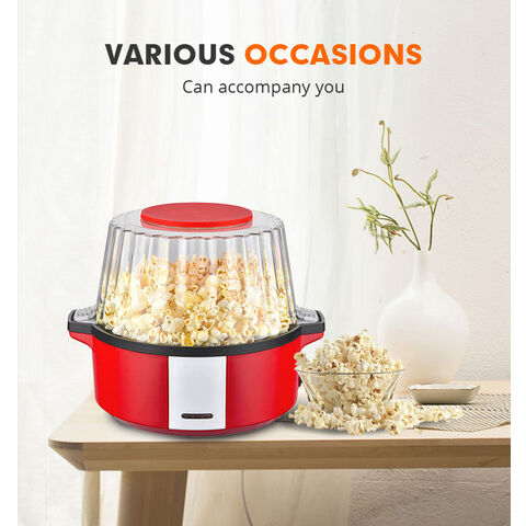 Popcorn Maker,Hot Air Popcorn Machine Vintage Tabletop Electric Popcorn  Popper, Healthy and Quick Snack for Home EU Plug